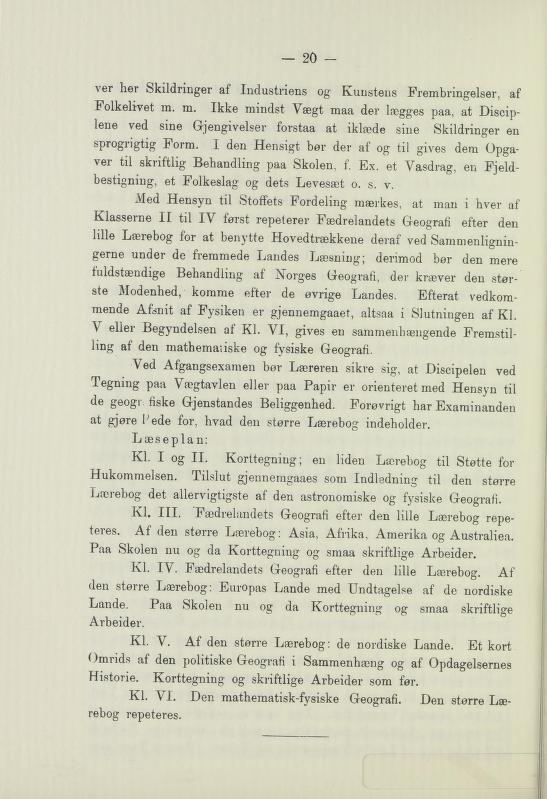 Skann 22 av Undervisningsplan for middelskolerne og gymnasierne 1885