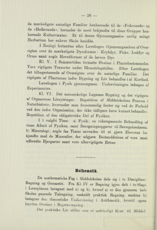 Skann 28 av Undervisningsplan for middelskolerne og gymnasierne 1885