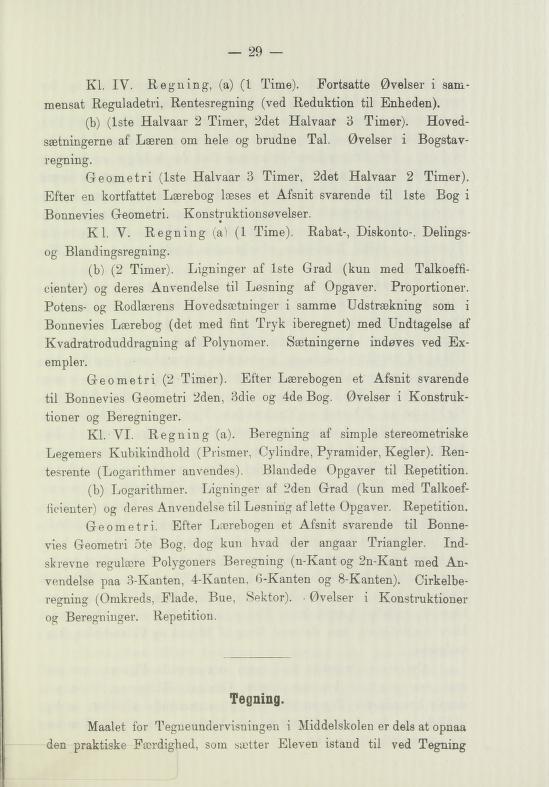 Skann 31 av Undervisningsplan for middelskolerne og gymnasierne 1885