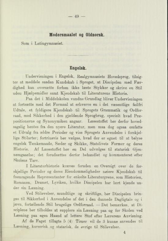 Skann 51 av Undervisningsplan for middelskolerne og gymnasierne 1885