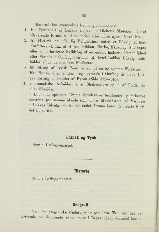 Skann 52 av Undervisningsplan for middelskolerne og gymnasierne 1885