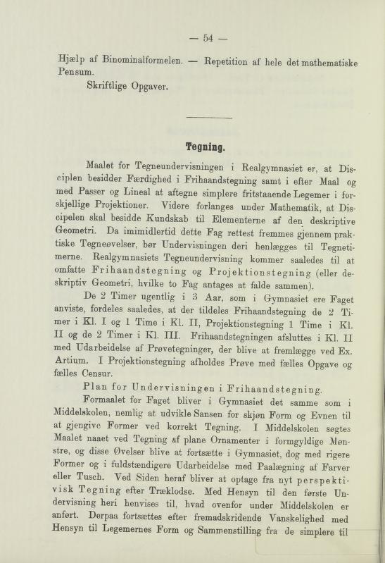 Skann 56 av Undervisningsplan for middelskolerne og gymnasierne 1885