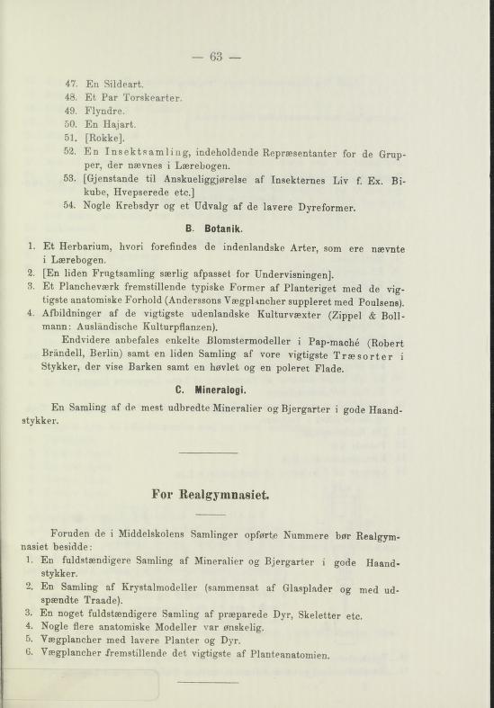 Skann 65 av Undervisningsplan for middelskolerne og gymnasierne 1885