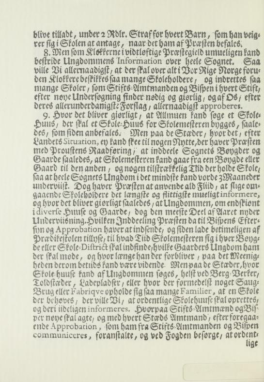 Skann 8 av Forordning om skolene på landet 1739