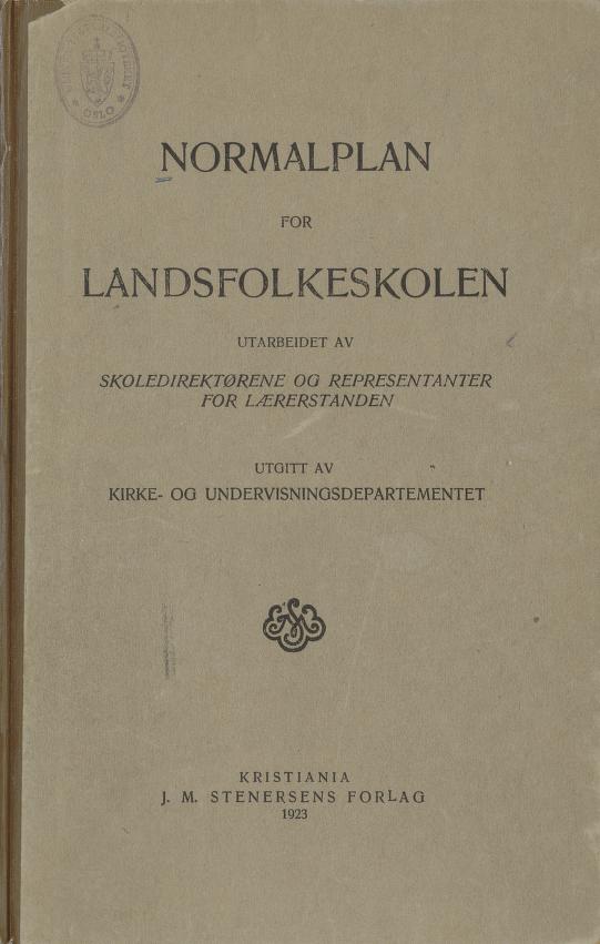 Skann 1 av Normalplanen 1922