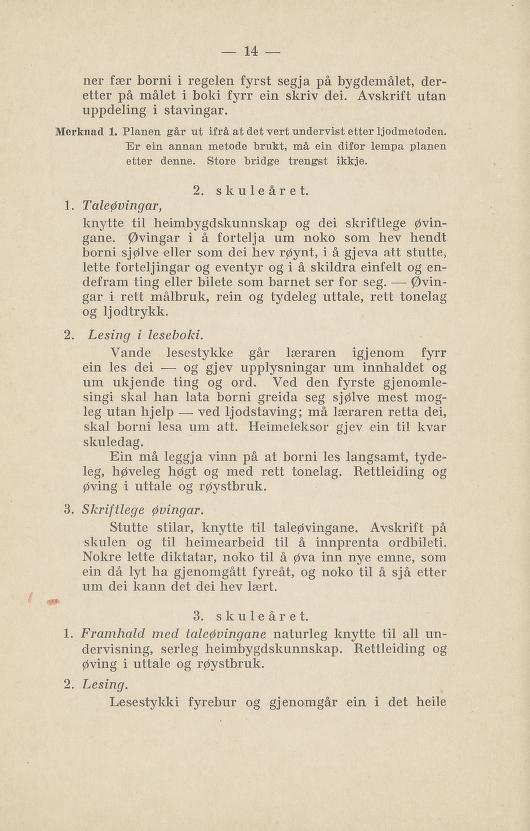 Skann 18 av Normalplanen 1922 · nynorsk landsplan