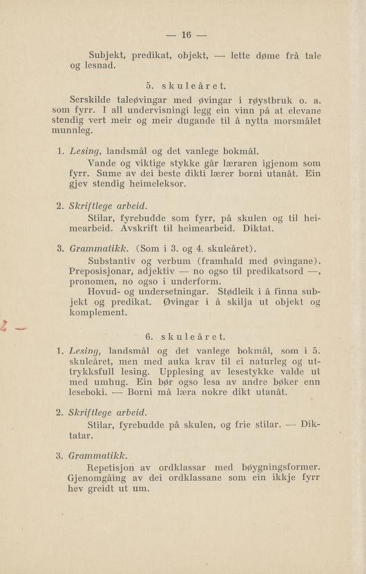 Skann 20 av Normalplanen 1922 · nynorsk landsplan