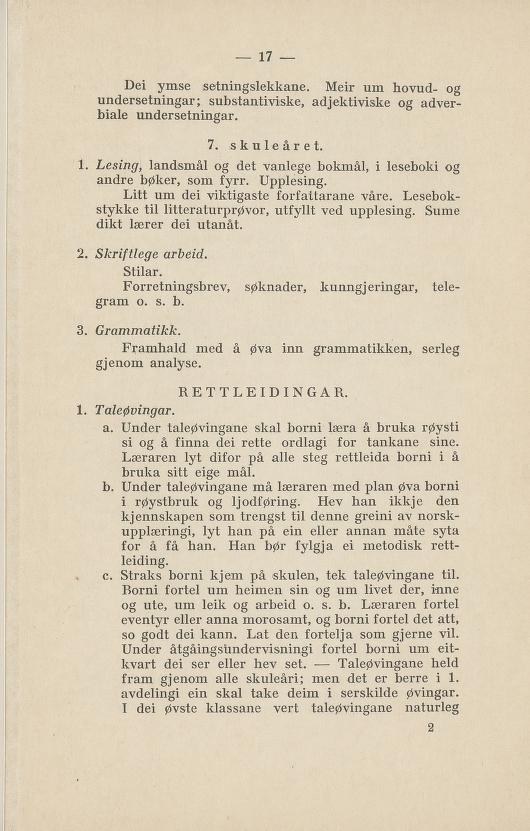 Skann 21 av Normalplanen 1922 · nynorsk landsplan