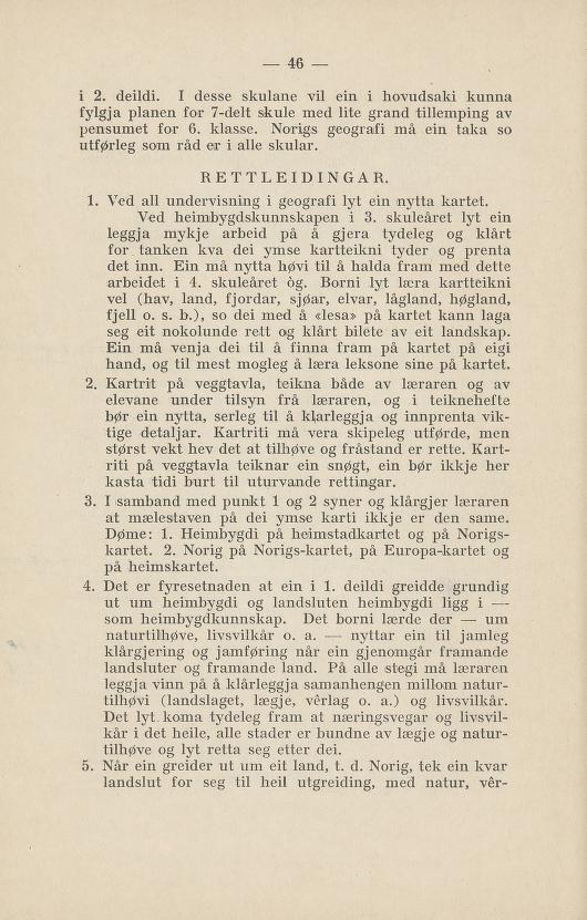 Skann 50 av Normalplanen 1922 · nynorsk landsplan