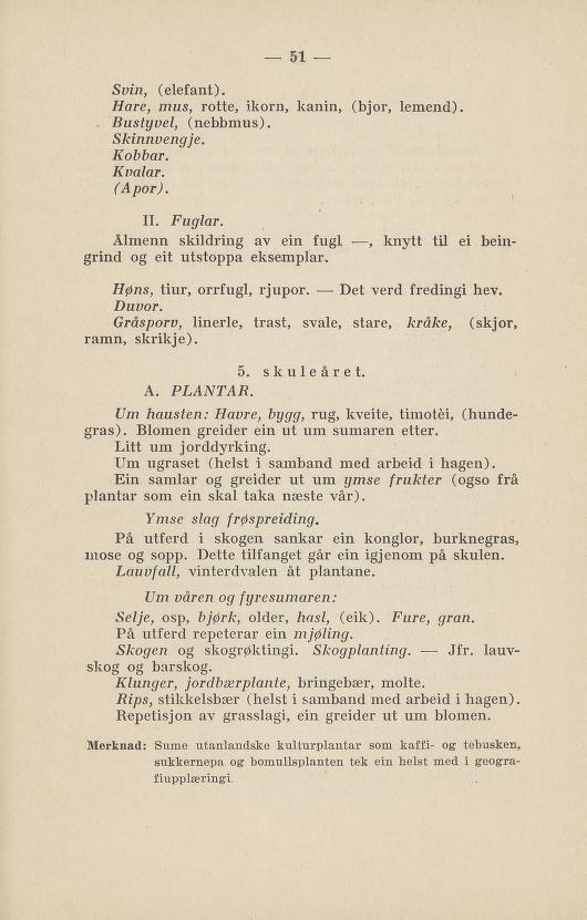 Skann 55 av Normalplanen 1922 · nynorsk landsplan