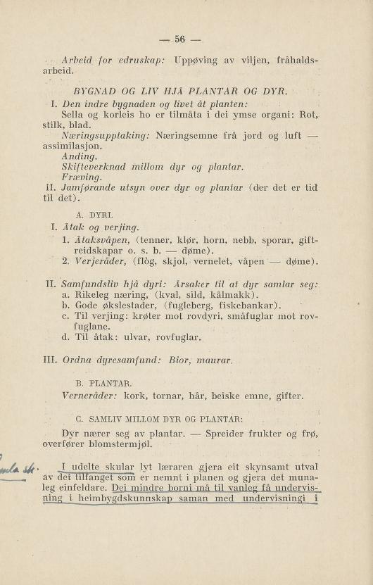 Skann 60 av Normalplanen 1922 · nynorsk landsplan