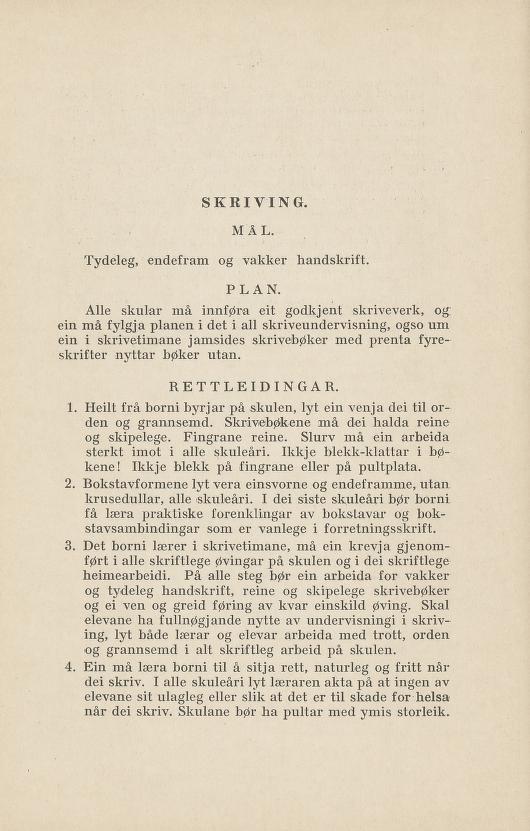 Skann 64 av Normalplanen 1922 · nynorsk landsplan