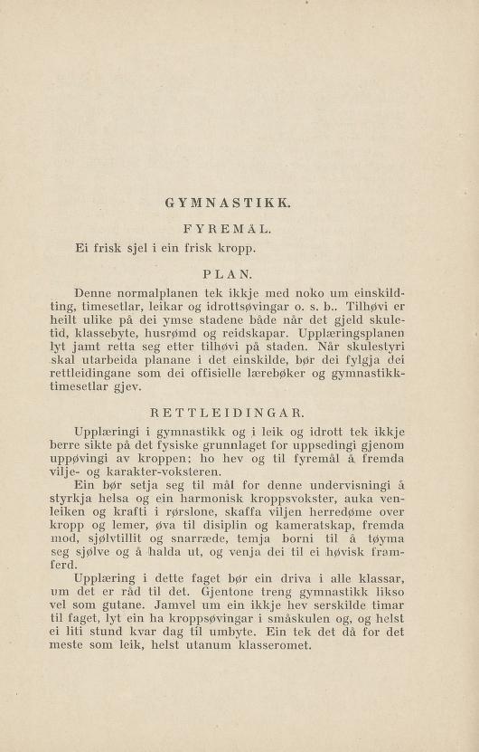 Skann 74 av Normalplanen 1922 · nynorsk landsplan