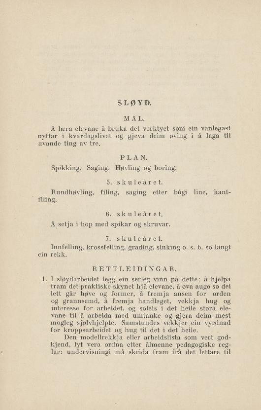Skann 79 av Normalplanen 1922 · nynorsk landsplan