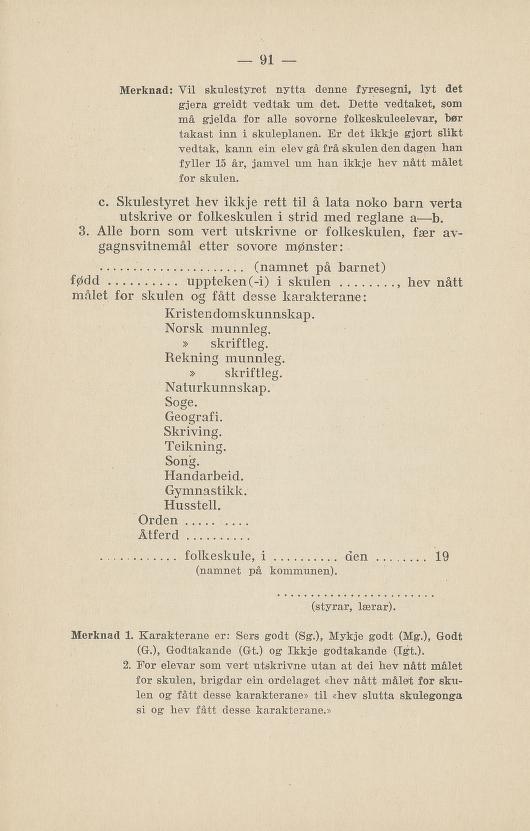 Skann 95 av Normalplanen 1922 · nynorsk landsplan
