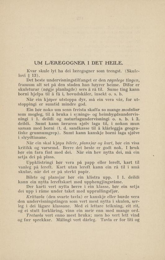 Skann 115 av Normalplanen 1922 · nynorsk landsplan