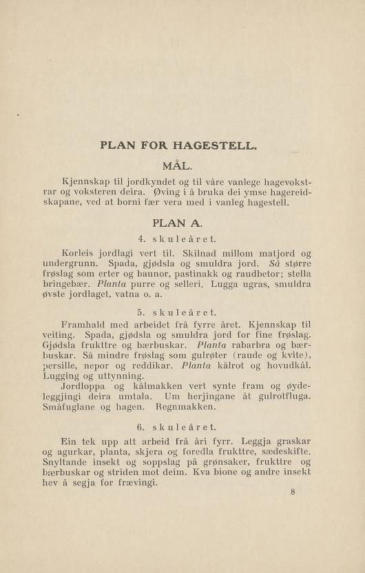 Skann 117 av Normalplanen 1922 · nynorsk landsplan