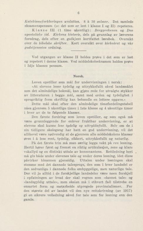 Skann 12 av Undervisningsplan for middelskolen 1925