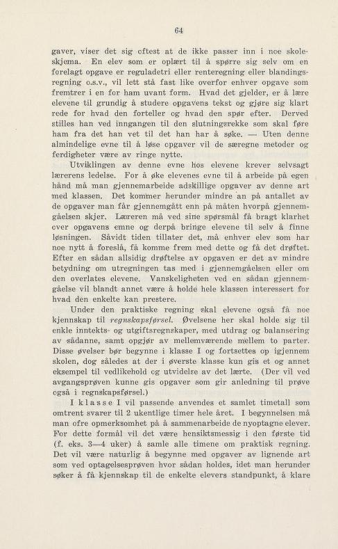 Skann 70 av Undervisningsplan for middelskolen 1925