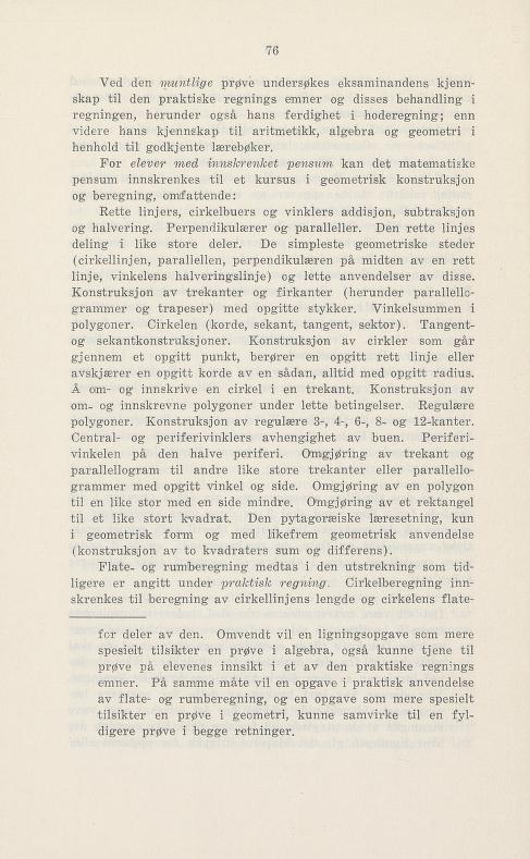 Skann 82 av Undervisningsplan for middelskolen 1925