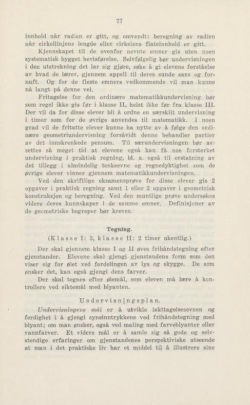 Skann 83 av Undervisningsplan for middelskolen 1925