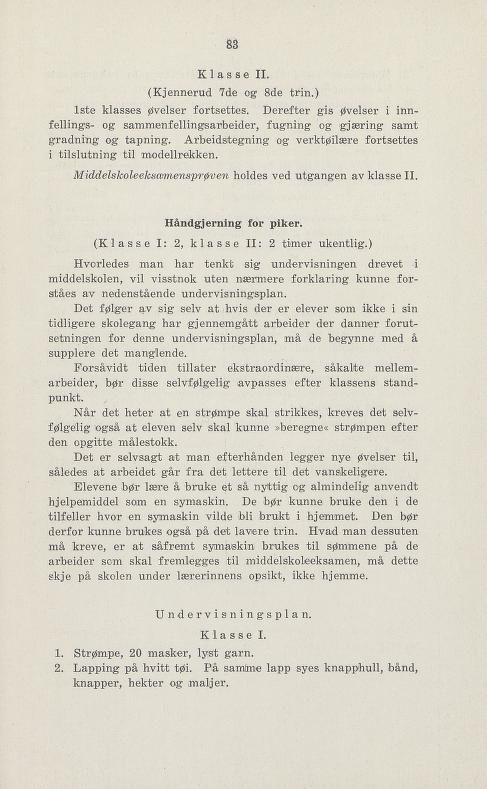 Skann 89 av Undervisningsplan for middelskolen 1925