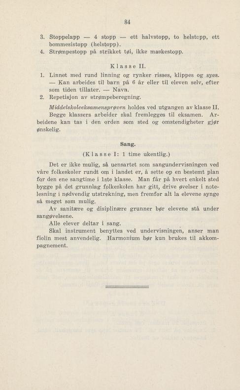 Skann 90 av Undervisningsplan for middelskolen 1925