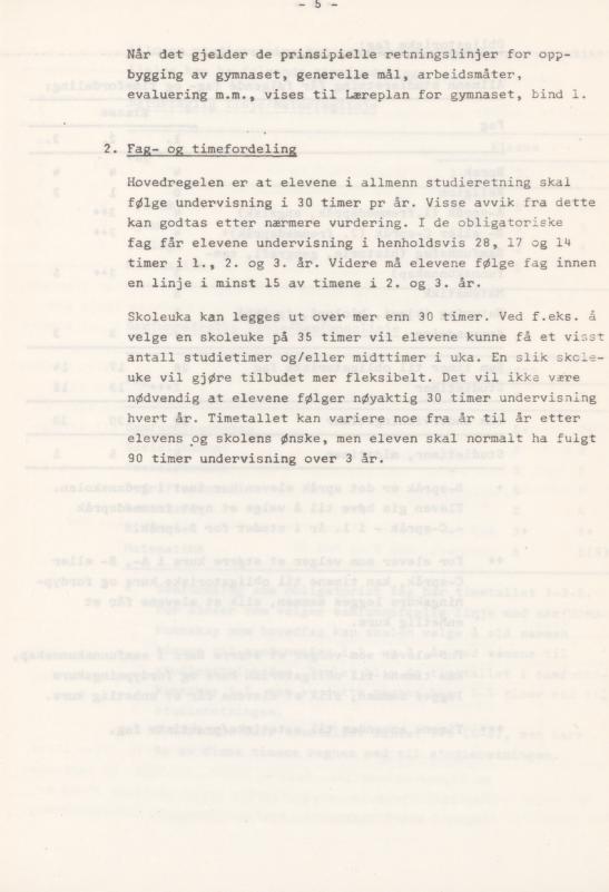 Skann 9 av Læreplan for gymnaset 1974 · del 3A allmenn studieretning