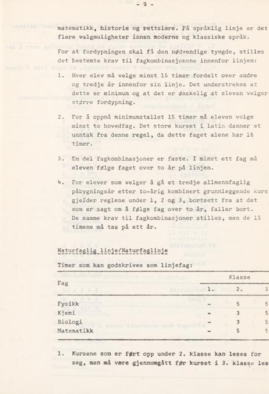 Skann 13 av Læreplan for gymnaset 1974 · del 3A allmenn studieretning