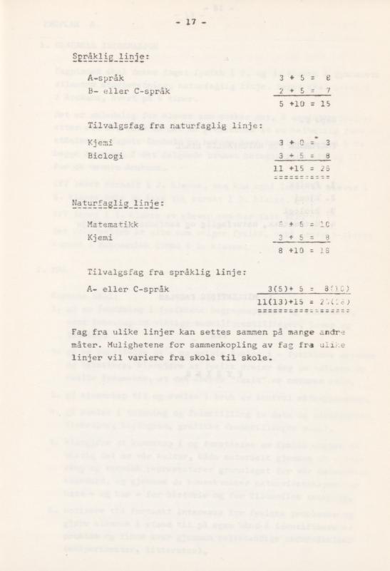 Skann 21 av Læreplan for gymnaset 1974 · del 3A allmenn studieretning