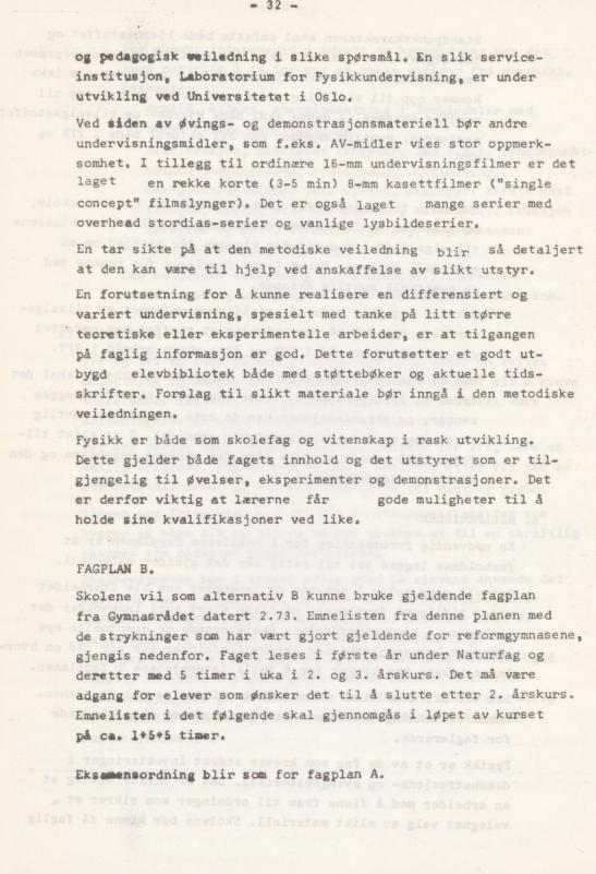 Skann 36 av Læreplan for gymnaset 1974 · del 3A allmenn studieretning
