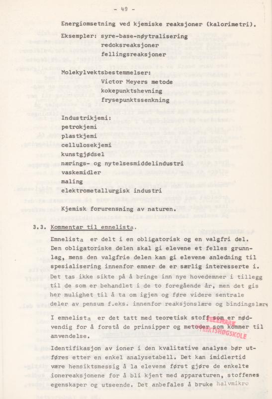 Skann 53 av Læreplan for gymnaset 1974 · del 3A allmenn studieretning