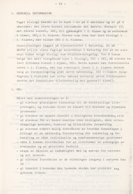 Skann 59 av Læreplan for gymnaset 1974 · del 3A allmenn studieretning
