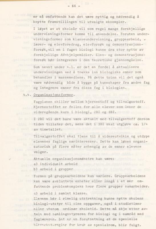 Skann 70 av Læreplan for gymnaset 1974 · del 3A allmenn studieretning