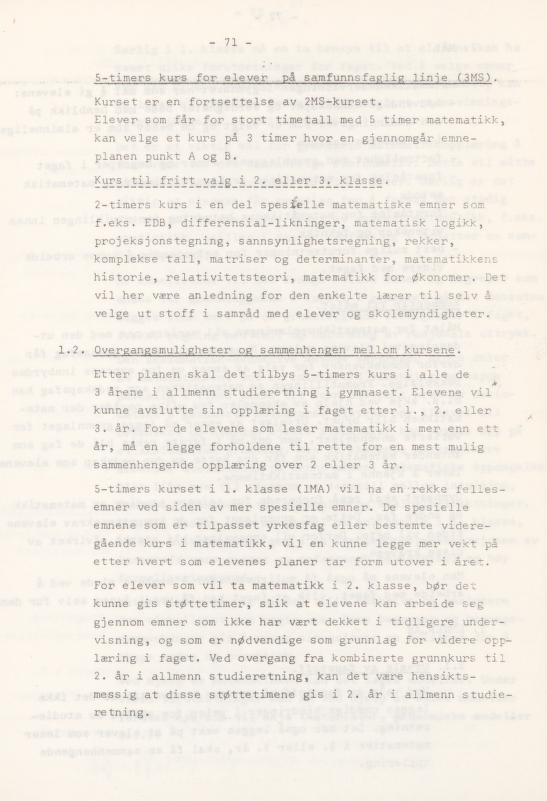 Skann 75 av Læreplan for gymnaset 1974 · del 3A allmenn studieretning