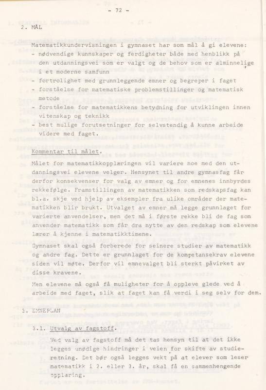 Skann 76 av Læreplan for gymnaset 1974 · del 3A allmenn studieretning