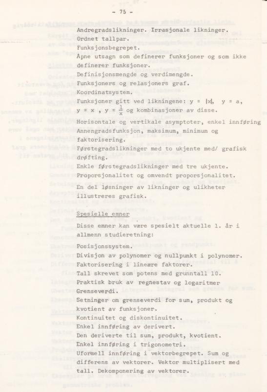 Skann 79 av Læreplan for gymnaset 1974 · del 3A allmenn studieretning