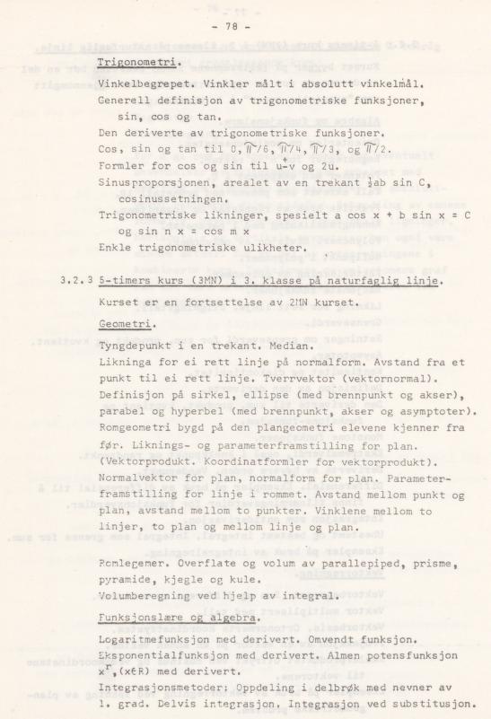 Skann 82 av Læreplan for gymnaset 1974 · del 3A allmenn studieretning
