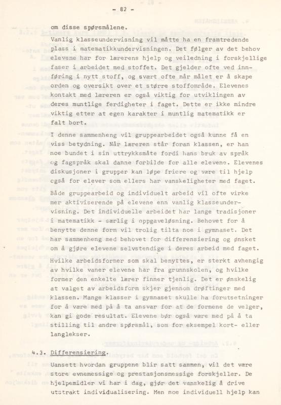 Skann 86 av Læreplan for gymnaset 1974 · del 3A allmenn studieretning