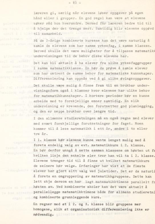 Skann 87 av Læreplan for gymnaset 1974 · del 3A allmenn studieretning