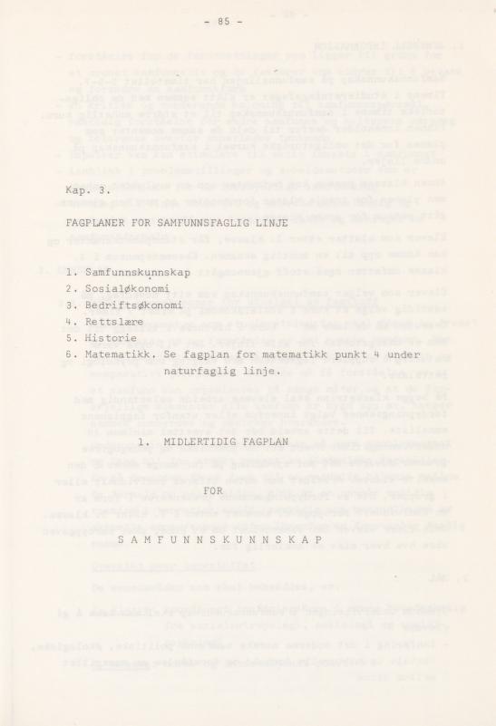 Skann 89 av Læreplan for gymnaset 1974 · del 3A allmenn studieretning