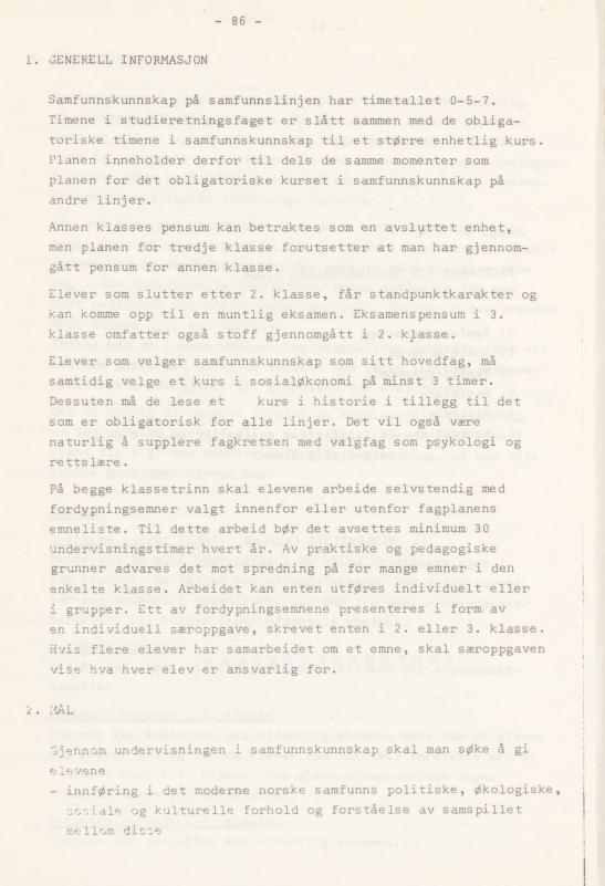 Skann 90 av Læreplan for gymnaset 1974 · del 3A allmenn studieretning