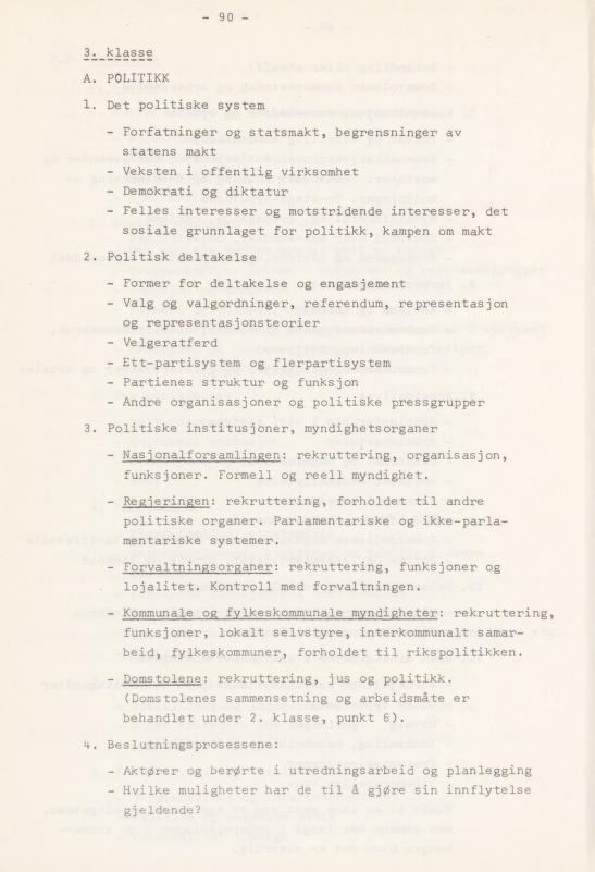 Skann 94 av Læreplan for gymnaset 1974 · del 3A allmenn studieretning