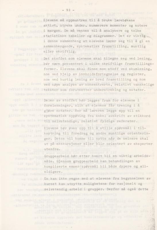 Skann 97 av Læreplan for gymnaset 1974 · del 3A allmenn studieretning