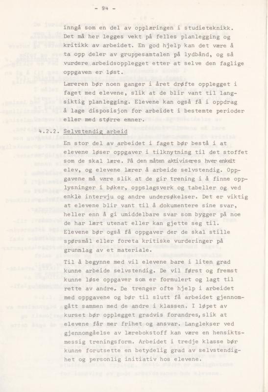 Skann 98 av Læreplan for gymnaset 1974 · del 3A allmenn studieretning