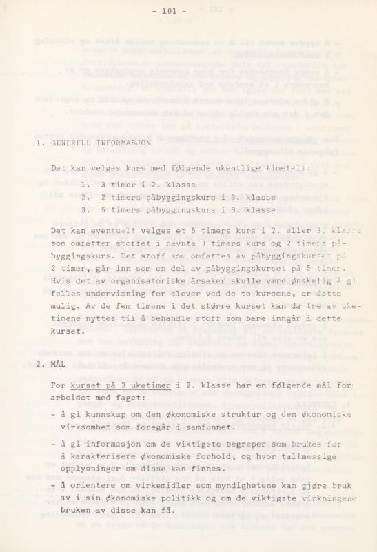 Skann 105 av Læreplan for gymnaset 1974 · del 3A allmenn studieretning