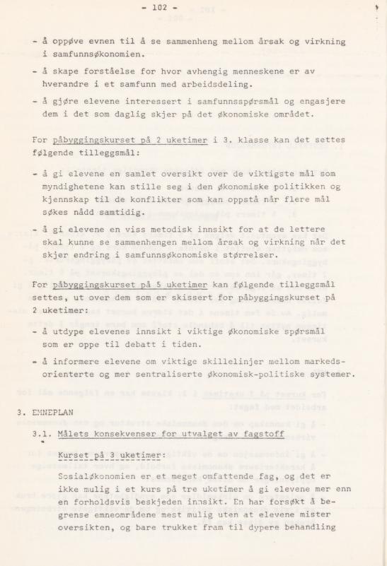 Skann 106 av Læreplan for gymnaset 1974 · del 3A allmenn studieretning