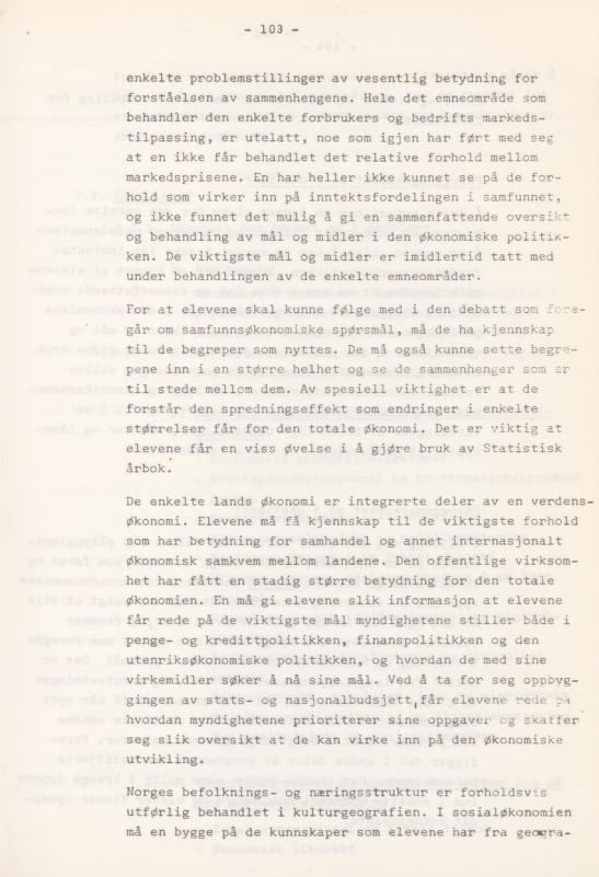 Skann 107 av Læreplan for gymnaset 1974 · del 3A allmenn studieretning