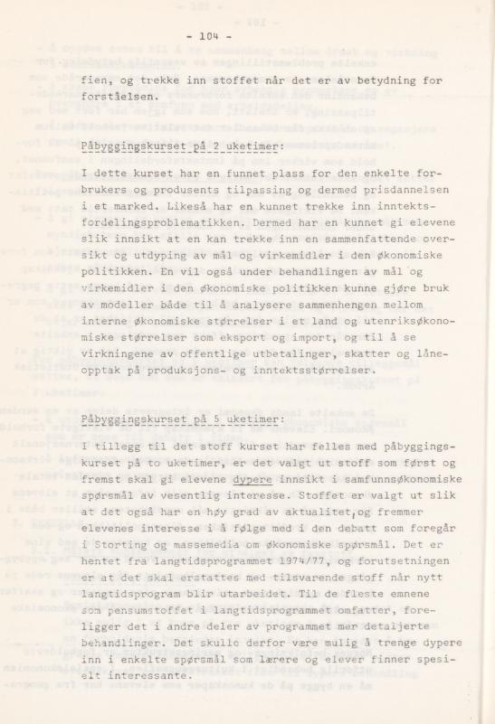 Skann 108 av Læreplan for gymnaset 1974 · del 3A allmenn studieretning