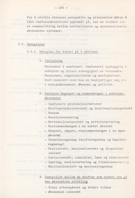 Skann 109 av Læreplan for gymnaset 1974 · del 3A allmenn studieretning